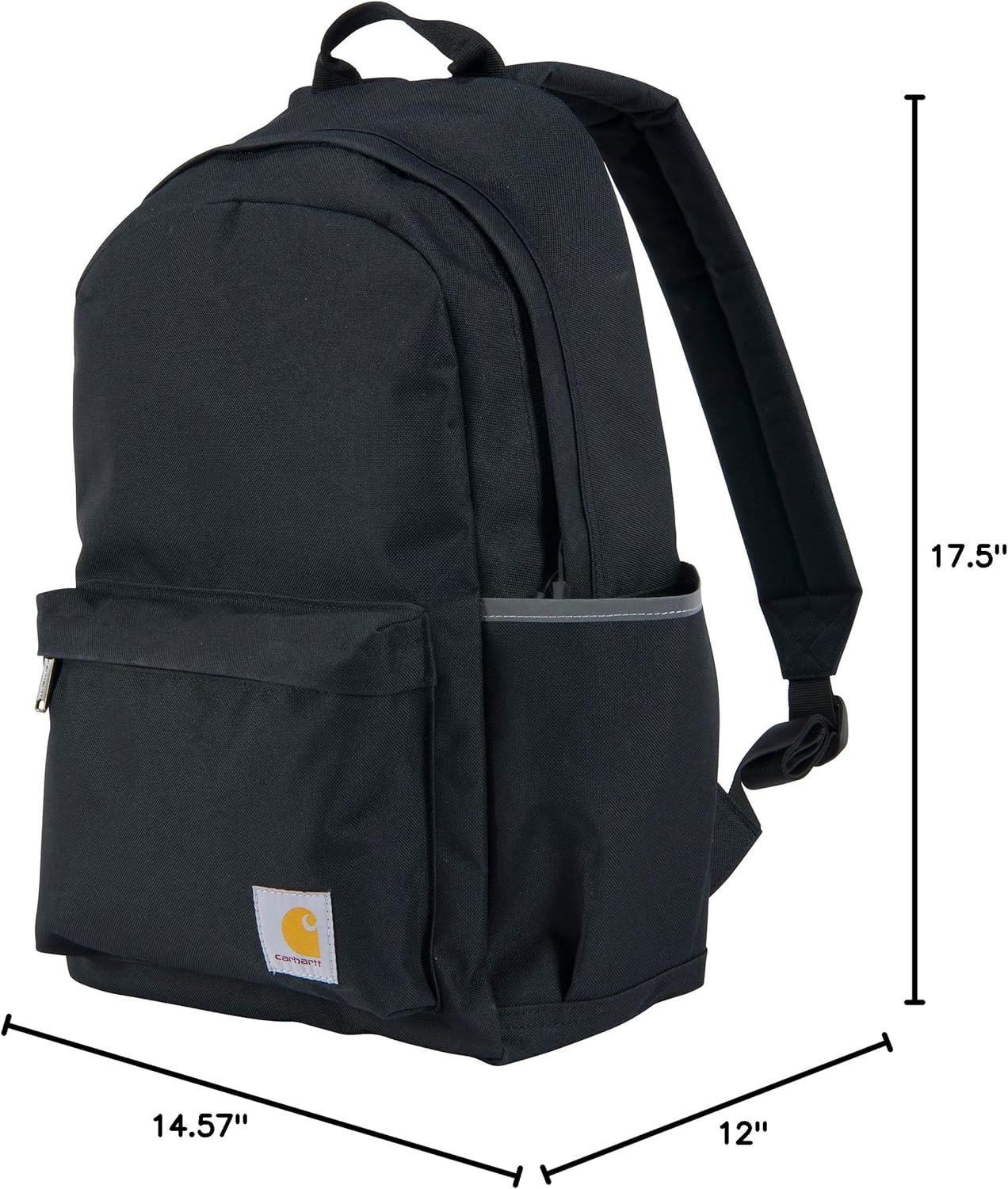 Carhartt 21L Classic Laptop Backpack, Water-Resistant Pack W/ 15" Laptop Sleeve and Organizational Compartments, PFAS Free, Black - Image 7