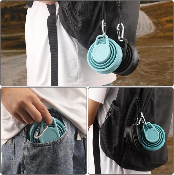 Collapsible Water Bottles 2pcs for Traveling Silicone Foldable Sport Bottle Portable for Outdoor Hiking/Camping (Grey+Blue) - Image 3